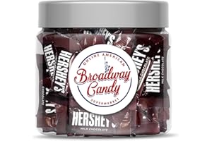 Broadway Candy Sweets Jar 350g - Hershey's Milk Chocolate Mini Bars - Individually Wrapped American Sweets - Approximately 45 Pieces