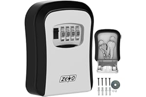 ZENO Key Safe Wall Mounted | Lock Box | Key Safe for Home, Garage & Office | Easy To Use | Waterproof & Secure 4 Digit Combination | Heavy Duty Keysafe