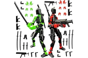PEKOIU T13 Action Figure Satz (Montage abgeschlossen), 3D-Gedruckter Mehrgelenke, Titan 13 Actionfiguren, Lucky Mobil Roboter Nova T-13, Desktop-Dekorationen für Spielliebhaber Spielzeug (Schwarz Rot Grün)