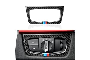 OYDDL Auto Scheinwerfer Schalter Aufkleber Decal Carbon Fiber Trim Cover passt kompatibel mit BMW F30 F31 F34 3GT F32 F33 F36 2012 2013 2014 2015 2016 2017 2018 2019 Zubehör
