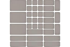 Fiambrera 34 Pcs Organisateur Tiroir de Bureau avec 4 Tailles, Plastique Rangement Maquillage Tiroir pour Papeterie, Bijoux et Autres, dans la Bureau, Salle de Bain et Coiffeuse (Noir Clair)