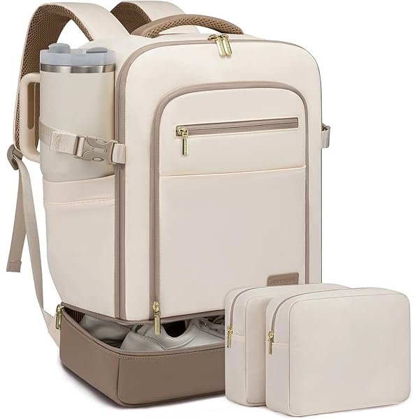BJLFS Handbagage Rugzak voor Ryanair,Gepersonaliseerde Cabine Koffer 45x36x20cm Lichtgewicht Waterafstotend Reisrugzak met USB-Oplaadpunt,Ideaal voor Vakantie Weekend,Gratis Retour NL,beige L