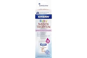 Emsan® Babynasentropfen | Nasentropfen für Babys und Kleinkinder | Ohne Konservierungsmittel | Befeuchten, befreien, reinigen | 20 ml