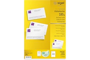 SIGEL DP830 Biglietti da visita, microperforati, bianco, 85x55 mm (A4), 185 g, 150 pz.=15 fg