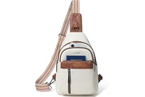 LATMAP 7L Zaino Monospalla Marsupio Tracolla Donna, Sling Bag PU Pelle Borsa a Tracolla Impermeabile Elegante Borsello Tracolla Viaggio Antifurto per Trekking, Lavoro,Sport