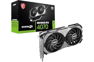 MSI GeForce RTX 4070 Ventus 2X E1 12G OC Carte Graphique de Jeu - 12 Go GDDR6, 2490 MHz, PCI Express Gen 4, 192 Bits, 3X DP v 1.4a, HDMI 2.1a (Prend en Charge 4K & 8K HDR)