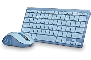 NGS Fantasy Kit Blue -Combo Teclado y Ratón Idioma Español QWERTY Recargable Inalámbrico Silencioso, Multimodo (2,4 GHz/BT1/BT2), 12 Teclas Multimedia, dpi Ajustable, Compatible con PC/Mac/Tablets