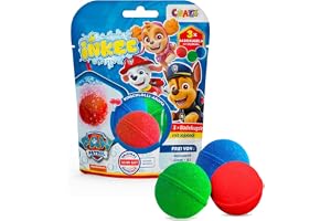 INKEE Paw Patrol badbomber för barn, 3-pack – 3 x badbollar i 3 färger med jojobaolja och körsbärsklubbarom – 3 x 50 g
