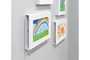 JADYON Marco Dibujos Infantiles Cambiar,Marco para Dibujos Niños Marcos Con Profundidad Infantiles Cambiar Con Apertura Frontal Cambiar Hasta 150 Hojas para dibujos de niños Blanco