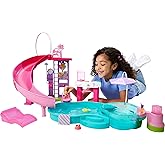 Barbie's Dream Pool play set includes 6 playgrounds including slides and bubbling jacuzzi, pet figure and floating bed at 20