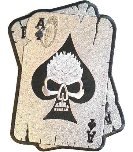 Patch Brodé Thermocollant Croix Et Têtes De Mort - 9x9 Cm, Style Rock / Biker