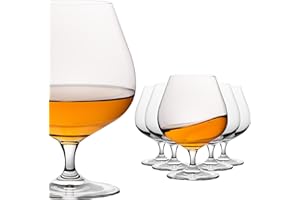 IMPERIAL GLASS Imperial Vasos de coñac de 550 ml de volumen, juego de 6 unidades, grandes vasos de coñac de cristal cristalino, aptos para lavavajillas