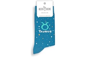 ALTER SOCKS Calcetines divertidos | Calcetines con signo del zodiaco para hombre y mujer | regalo del signo del zodiaco | medias unisex talla 36 – 45
