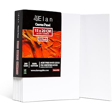 Artiesten 100% Katoen Canvas Board voor Olie & Acryl Schilderen 16 x 12 (Pack van 3 Artiesten 100% Katoen Canvas Board voor Olie & Acryl Schilderen 16 x 12 (Pack van 3