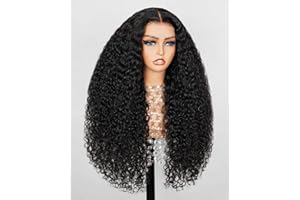 MEGALOOK 6x5 Human Hair Wig Deep Curly Glueless Wig Human Hair for Women Pre Cut HD Lace Front Wig Human Hair Pre Plucked With Baby Hair Bleached Tiny Knot Wig 12A Salon Quality 28 Inch