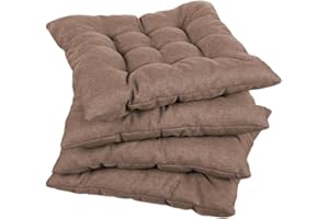 gutekissen Coussin de Chaise piqué carré Garniture pour chaises/bancs pour la Maison et Le Jardin Coussin d'assise Coussin d'assise de Jardin Nombreuses Couleurs (50x50, Marron Clair, 2)