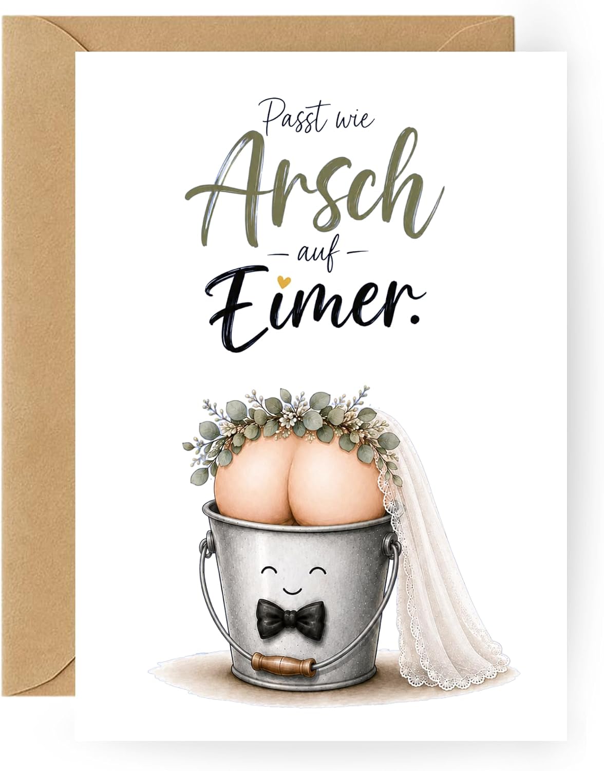 Technische Daten & Spezifikationen : Lustige Hochzeitskarte mit Umschlag Freche Gl