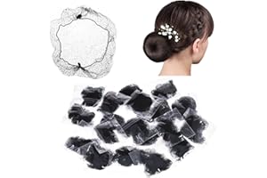 Bestomrogh 20 Pcs Hair Nets for Buns, Invisible Hair Bun Net, Elastic Edge Ballet Hair Net for Hair Bun, Wigs, Invisible Hair Nets for Catering, Ballet, Dance, Nurse