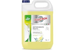 FULCRON Detergente Piatti Concentrato Per Lavaggio Manuale, Azione Altamente Sgrassante, Detersivo Piatti Profumo Agrumi, 5 L