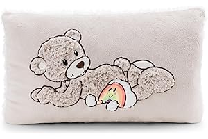 OSRAM NICI 62334 Coussin Motif Ours Finni, 43 x 25 cm, Gris, Moelleux, Pour Garçons, Filles, Bébés Et Amateurs De Doudous, Idéal Pour La Maison, La Maternelle Ou Les Déplacements