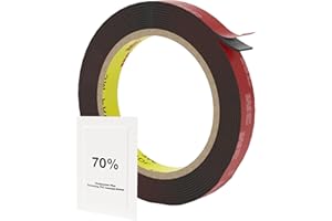 SPYDER TAPE 3M 4218P Automotive Double Sided Sticky Tape 5mm x 3m: Heavy Duty & Waterproof - Ideal for Car Number Plates, Body Panels - High Strength Durable Adhesive for Vehicles & More+ Bonus IPA Cleaning Wipe