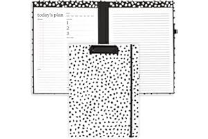Steel Mill & Co Cute Clipboard Folio with Refillable Lined Notepad and Daily Planner Notepad, Double Notepad Clipboard Folder, Padfolio for Work, Black Dots