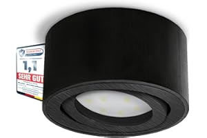‎SSC-LUXON SSC-LUXon CELI-1B LED Aufbau Deckenleuchte schwarz gebürstet - flach rund & schwenkbar - Spot inkl. LED Modul 4W warmweiß 230V
