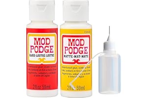 Mod Podge Decoupage Craft Glue & Sealer Bundle - Matte & Gloss Lustre 59ml Bundle with Precision Applicator Bottle |for Diamond Art, Puzzle, Jigsaw Puzzles, Paper, Fabric & DIY Projects| AJ Traders