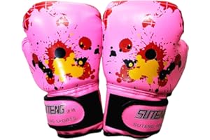 Anwangda 1pair Kids Boxing Gloves, for Children 2-11 Youth Boys Girls Toddler PU Cartoon Sparring Training Boxing Gloves for Kickboxing, Punch Bag, Focus Pads(Pink)