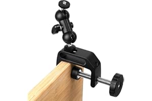 WANBY Staffa di Montaggio con Morsetto per Telecamera a Doppia Sfera con Supporto Supporto per Morsetto per Telecamera per DSLR Monitor LCD Luci Flash LED