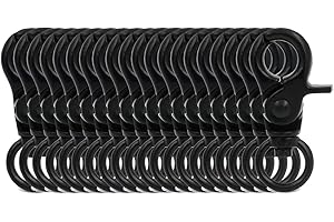 BIKICOCO 3/8'' Swivel Trigger Snap Hook Lobster Claw Clasp Spring Loaded Clip, O-Ring Ended, Black - Pack of 20