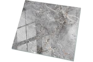 Wallfluent Plaque Décorative 60x60 cm Outils D'installation Nettoyage Facile Durable Surface Lisse Bords Polis Résistance aux Taches Plaque de Sécurité Imperméable - Marbre Naturel