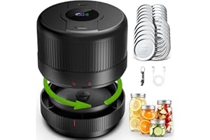 Wothfav Mason Jar Vacuum Sealer Kit, Electric Vacuum Sealer Machine for Wide, Regular Mouth Mason Jars, Portable Vacuum Sealer for Jars, Birthday Day Gifts for Her, Gifts for Mom, Grandma,Black