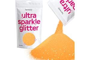 HEMWAY Glitter Fluorescente Arancione Ultra Scintillante Paillettes Unghie Viso Festival Natale Halloween Trucco Microfine 100g / 3.5oz