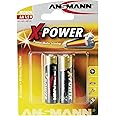 Ansmann 5015613 AA Batteries [Pack of 2] Long Lasting Alkaline Disposable AA Type 1.5V X-POWER Battery For Flashlights, Alarm Clocks, Wall clocks, Toys, Cameras, Remote Controls, Game Consoles