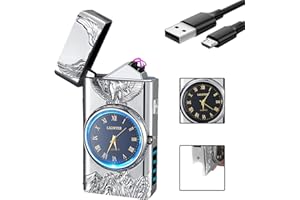 RSBYE Encendedor Electrónico Águila, Encendedor USB Recargable, Encendedor de Plasma con Linterna, Elegante Encendedor Personalizado con Indicador de Batería, Encendedores para Hombre y Mujer (Plata)