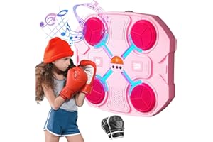 CARZIYER Macchina da Boxe, Musicale con Guanti da Boxe, Macchina da Boxe Musicale Intelligente con Bluetooth, dispositivi di allenamento a Bersaglio da Parete per Esercizi a Casa per Adulti e Bambini