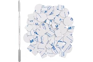 Allwon 56Pcs Autocollants en métal pour la palette magnétique Palette de maquillage de fard à paupières vide Spatule de dépôt (28Pcs Rond + 28Pcs Carré)