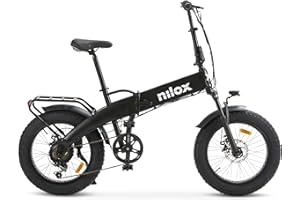 Nilox, Ebike X10/X10 ULTRA Folding Electric Bike, Up to 25 km/h, 6 Speed Gears, Black