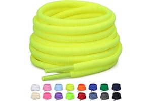 Puzeam Lacets Ovales de Sport [ 2 Paires ] lacets de Chaussures Demi Ronds les Course de Baskets de Running - Largeur 6 mm,16 couleurs au Choix