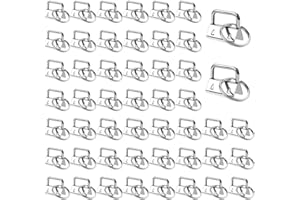 Huayue 50 Pièces Porte-Clés Matériel ,Porte-Clés Matériel avec Bracelet Matériel De Chaîne Porte-Clés pour Sacs De Lanière, Fabrication De Porte-Clés(Argent 25 mm)