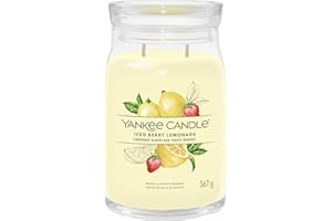 Yankee Candle Signature Candela Profumata, Limonata Ghiacciata Ai Frutti di Bosco in Giara Grande, Candele di Miscela di Cera di Soia Lunga Durata, Regalo per le Donne