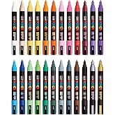 Uni Posca Mark&ouml;r Kalem 5M Set 1.8-2.5 mm Ke&ccedil;e U&ccedil;lu (24'l&uuml; Set)