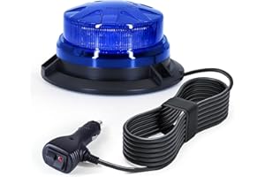 ‎ANTOM antom LED Rundumkennleuchte,12V-24V Blau Rundumleuchte mit magnetischem und 3 Meters-Kabel für Gabelstapler-Traktor Golfwagen UTV Anhänger SUV