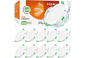 ‎ALUSSO ALUSSO IP65 LED Einbaustrahler 230V Flach Dimmbar 5.5W LED Spots Badezimmer Einbauleuchten, Warmweiß Neutralweiß Kaltweiß Deckenspots Einbauspots Deckenstrahler, 10er Set