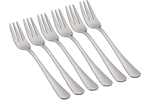 ETREXONLINE 6 Fourchettes à Dessert 15 x 2,05 cm en Acier Inoxydable 18/0 Design Simple et Élégant