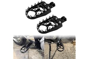 YHMTIVTU Repose-pieds larges CNC pour Harley Sportster, Dyna, Fatboy, Street Bob - Noir