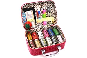 BILIEASY Mini kit de couture 51 pièces pour adultes - Rouge rosé