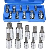 Drado Set of 10 Pezzi Socket Keys with Multi-Tooth Bits xzn, M4 / M5 / M6 / M8 / M9 / M10 / M12 / M14 / M16 / M18, Set of 10