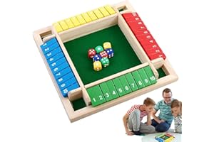 yeemeen Shut The Box, Juego de Mesa de Madera, Cierra la Caja Juego, Juguete Clásico de Tablero de Dados 4 Jugadores para Actividades al Aire Libre, KTV, Viajes, Fiestas